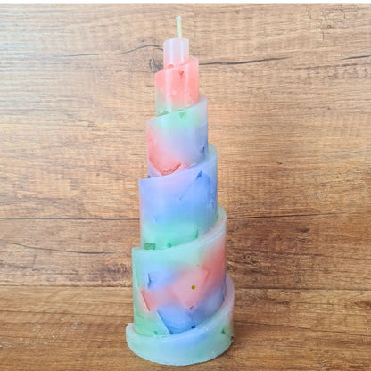 Wachswürfelkerze l Pastellzauber l Verschiedene Formen l Stumpenkerze Groß Bunt | Geschenk Geburtstag l Handarbeit l bunte Kerze l Dekoration