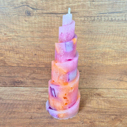 Wachswürfelkerze l Pink Power l Verschiedene Formen l Stumpenkerze Groß Bunt | Geschenk Geburtstag l Handarbeit l bunte Kerze l Dekoration