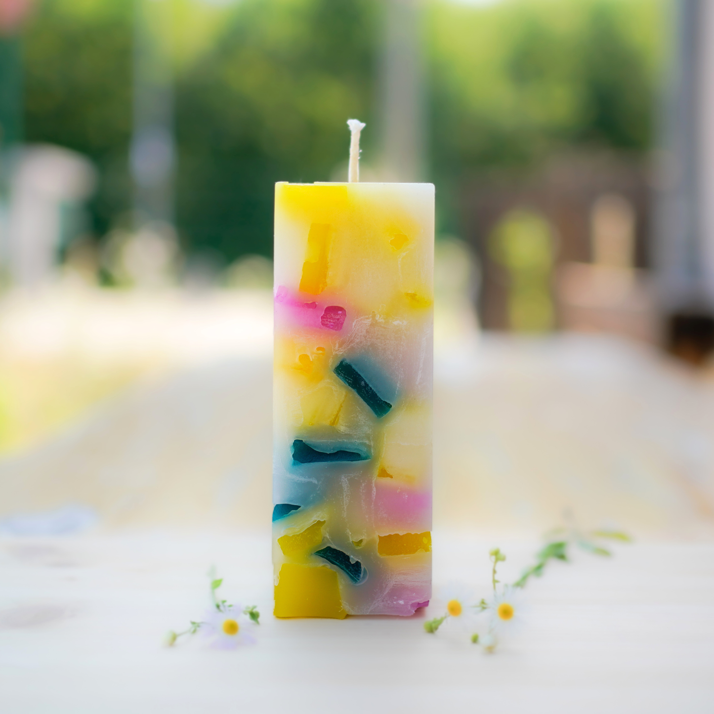 Wachswürfelkerze Candy quadratisch