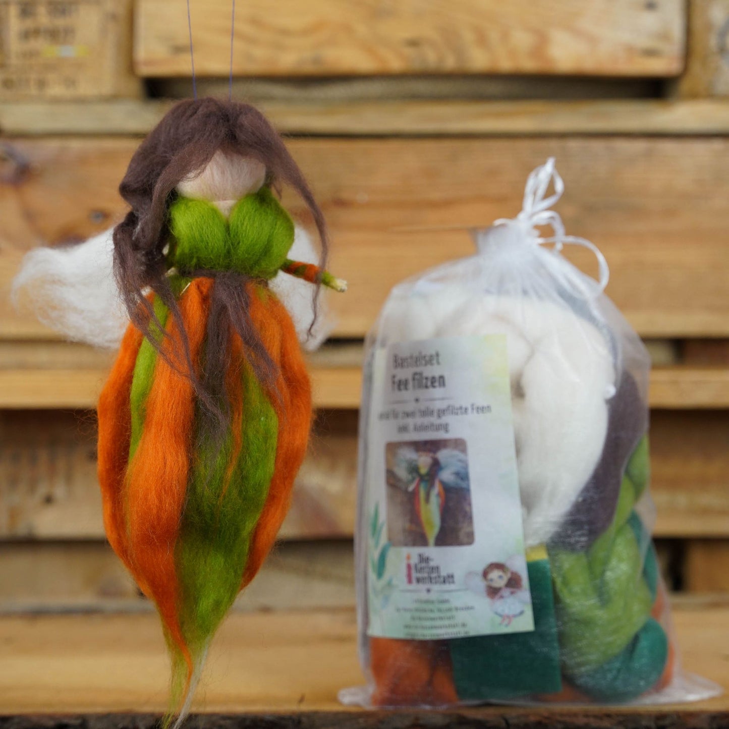 DIY-Bastelset: Feen filzen | Ein Set Für 2 Feen | Eisfee - Waldfee - Meerjungfrau