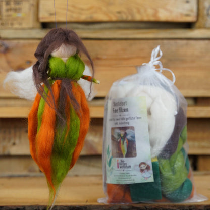 DIY-Bastelset: Feen filzen | Ein Set Für 2 Feen | Eisfee - Waldfee - Meerjungfrau