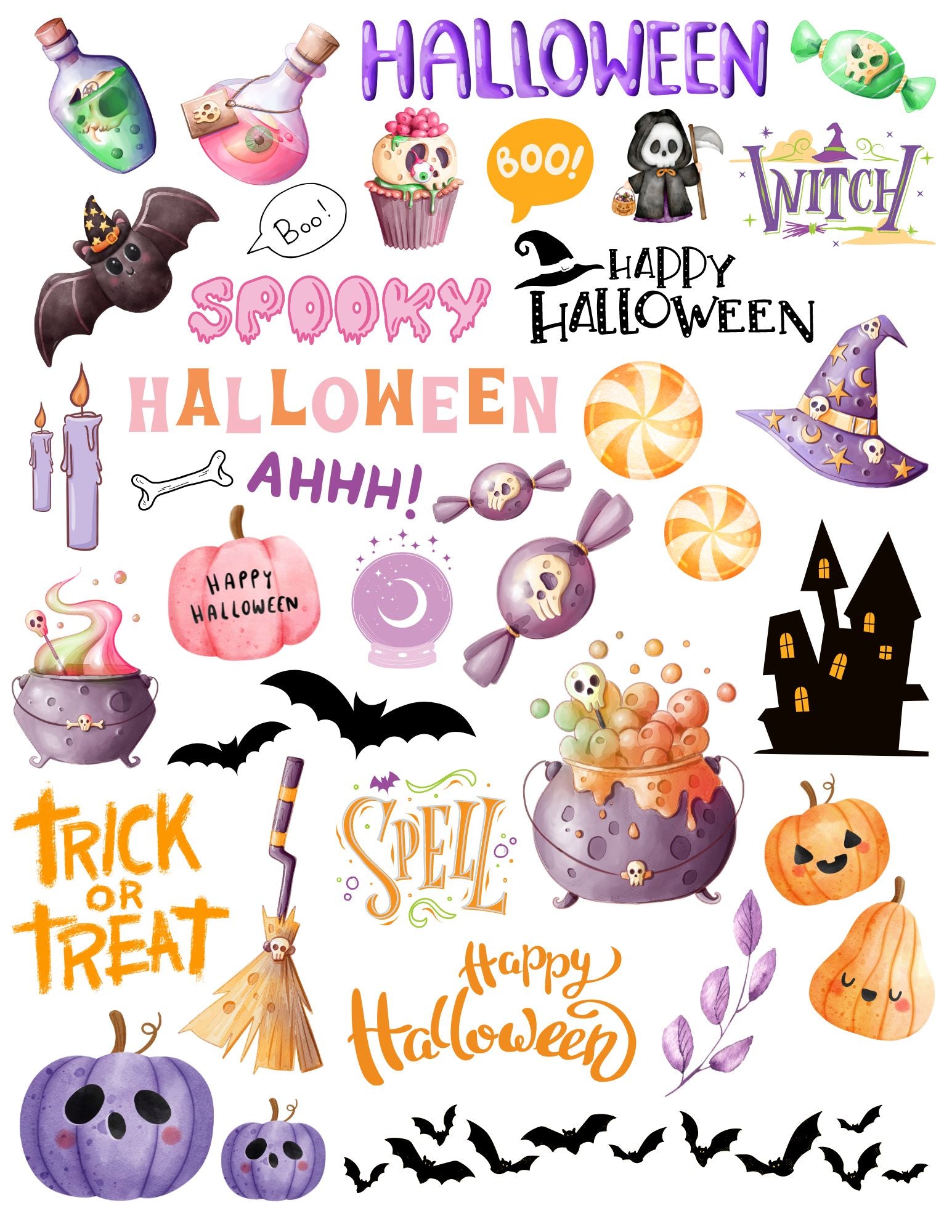 Kerzentattoos Halloween Bunt | Kerzenfolie | Bastelset für Kerzen | Herbst | Geschenk | Basteln | Kerzensticker