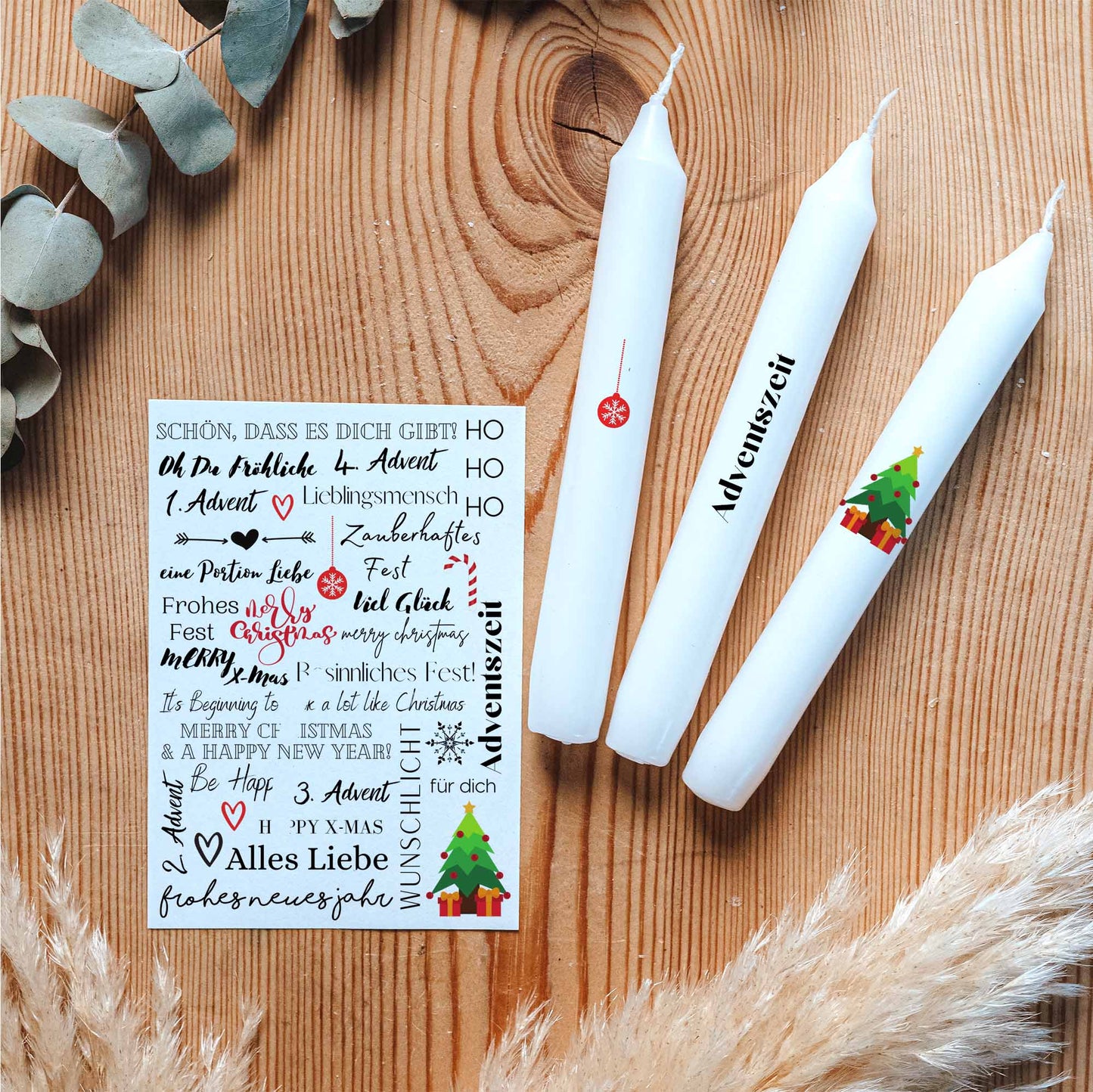 Kerzentattoo-Set Weihnacht-Advent