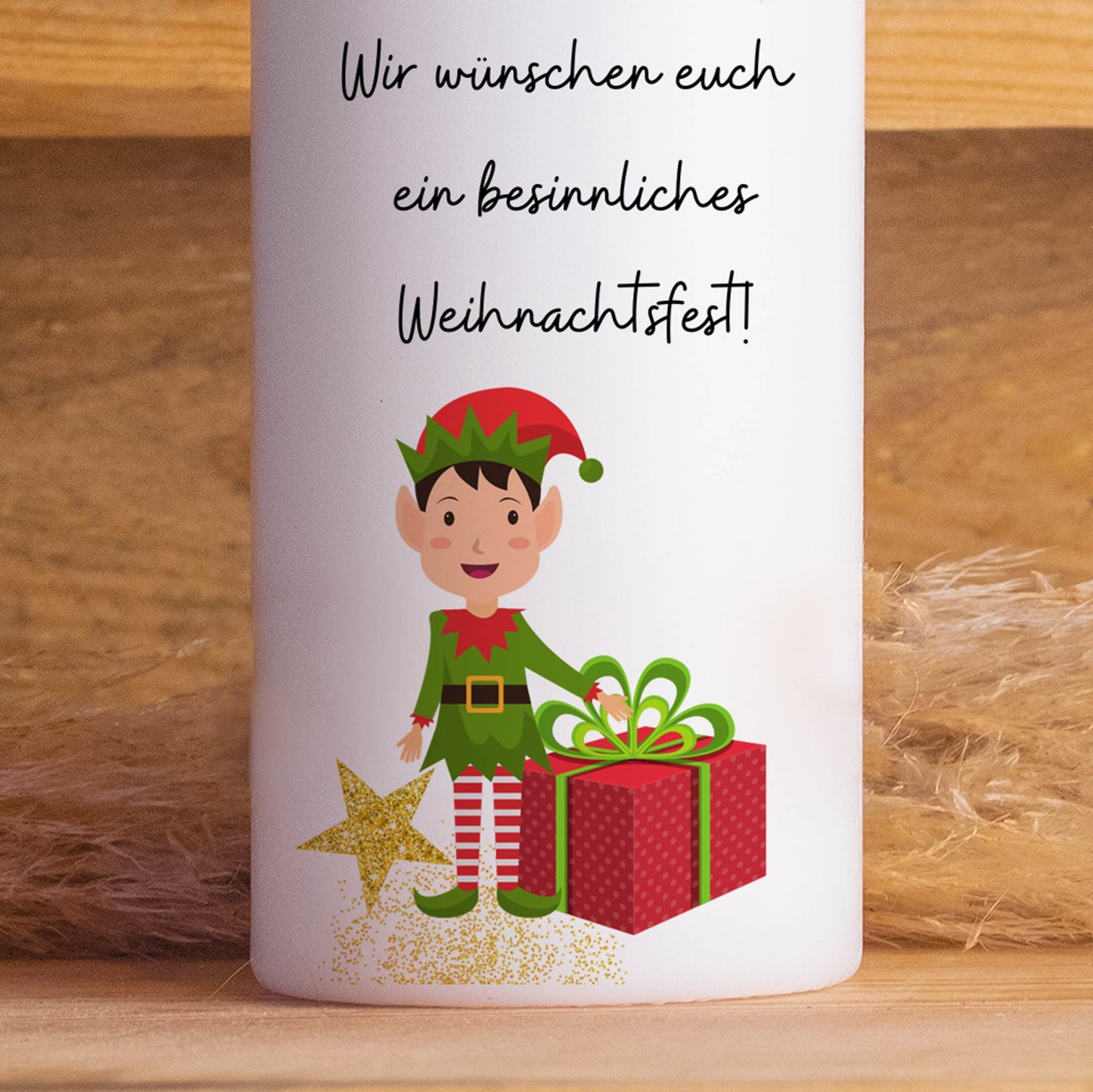 Weihnachtskerze | 20 cm Höhe | Elf | Geschenk | Advent