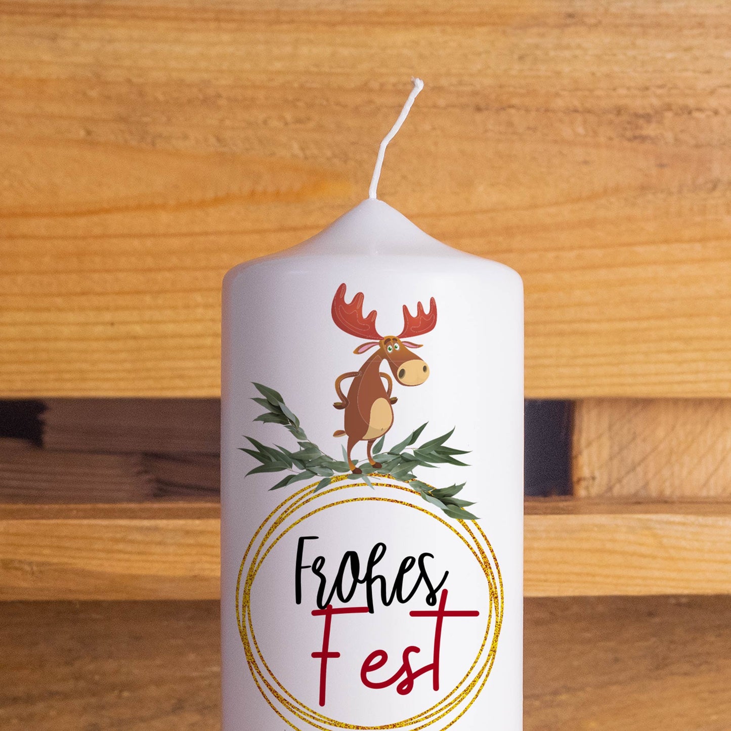 Weihnachtskerze | 20 cm Höhe | Frohes Fest | Geschenk | Advent