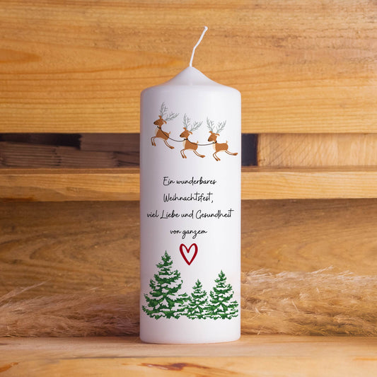 Hochwertige Weihnachtskerze Rentiere