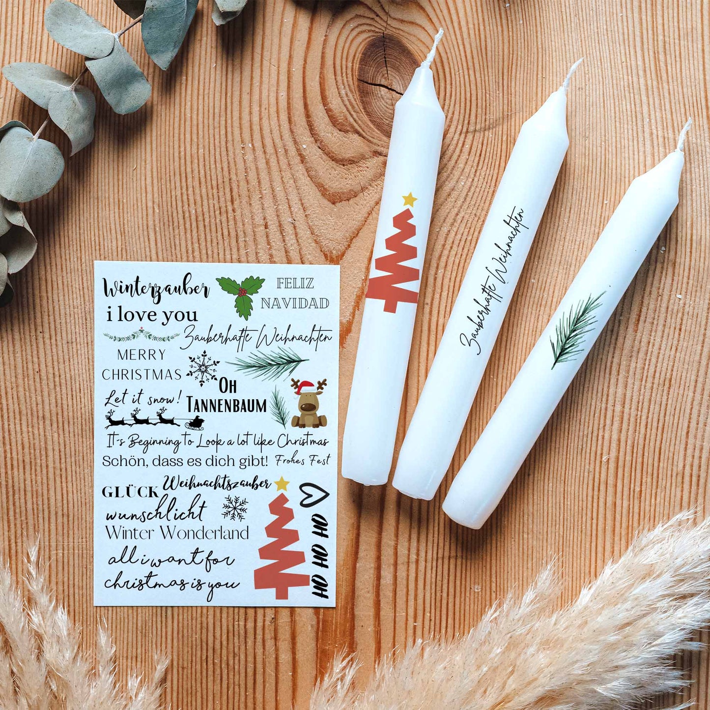 Kerzentattoo-Set Weihnacht-Tannenbaum