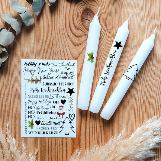 Kerzentattoo-Set Weihnacht-Kalender