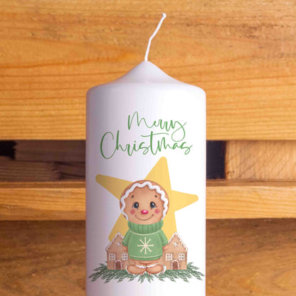 Weihnachtskerze Lebkuchen | Adventskerzen | 20 cm hoch | 7 cm Durchmesser | Weihnachten Kerzen | Advent | Pfefferkuchen