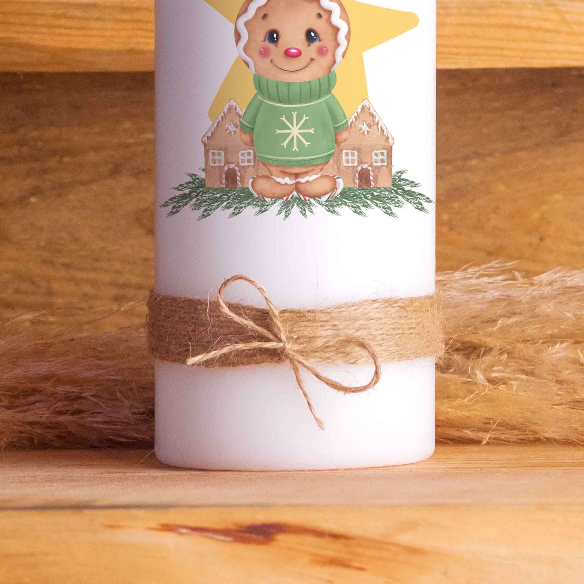 Weihnachtskerze Lebkuchen | Adventskerzen | 20 cm hoch | 7 cm Durchmesser | Weihnachten Kerzen | Advent | Pfefferkuchen