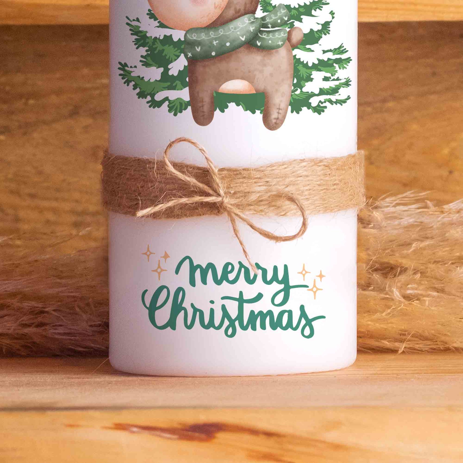 Weihnachtskerze Reh | Adventskerzen | 20 cm hoch | 7 cm Durchmesser | Weihnachten Kerzen | Advent | Rentier