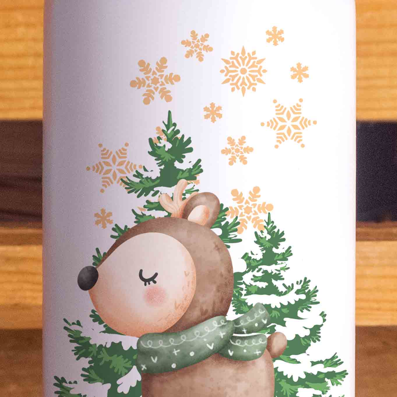 Weihnachtskerze Reh | Adventskerzen | 20 cm hoch | 7 cm Durchmesser | Weihnachten Kerzen | Advent | Rentier