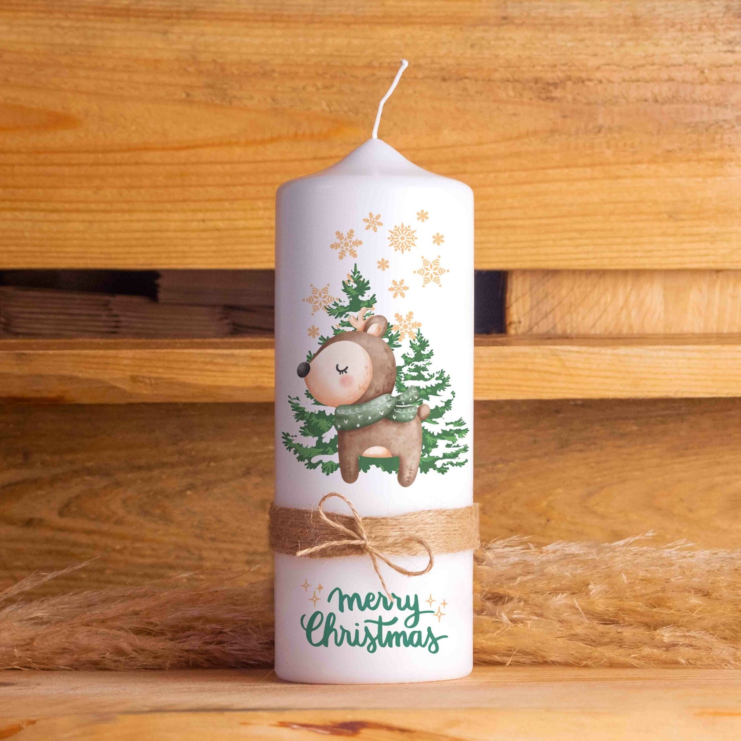 Hochwertige Weihnachtskerze Reh