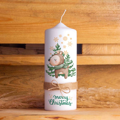 Hochwertige Weihnachtskerze Reh