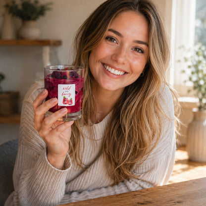 Wildberry Kerze in der Hand