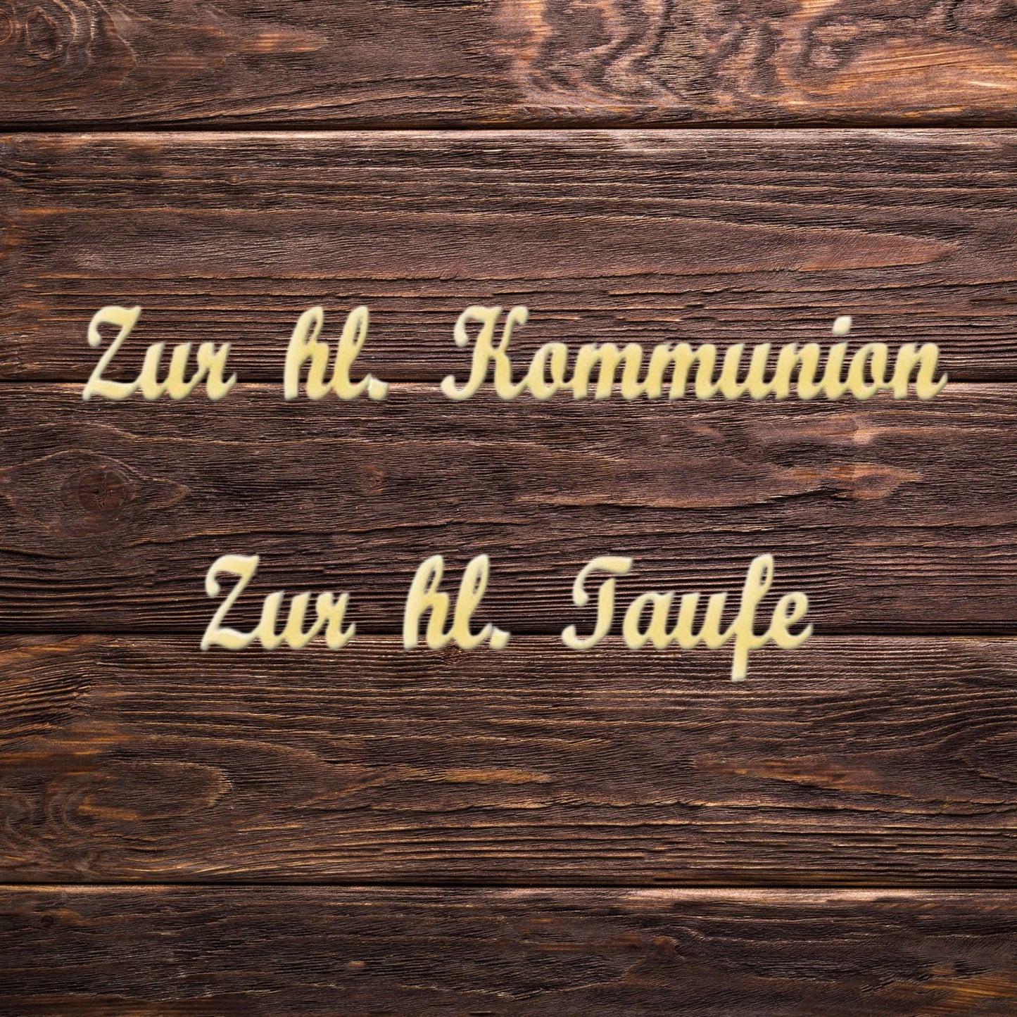 Elegantes Wachsdekor Schriftzug Taufe