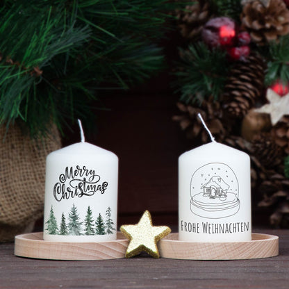 Adventskranzkerzen Skandi Weihnachten – Detail im modernen reduzierten Weihnachtsdesign