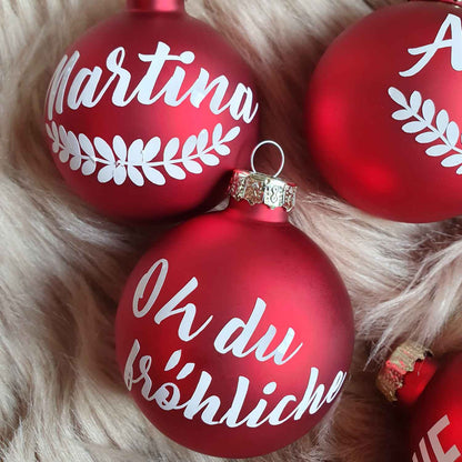 Weihnachtskugel mit deinem Wunschnamen ∅ 6-8 cm | Wunschmotiv |  Personalisiertes Geschenk | Weihnachtsbaum | Tannenbaumkugel |  Christbaumkugel