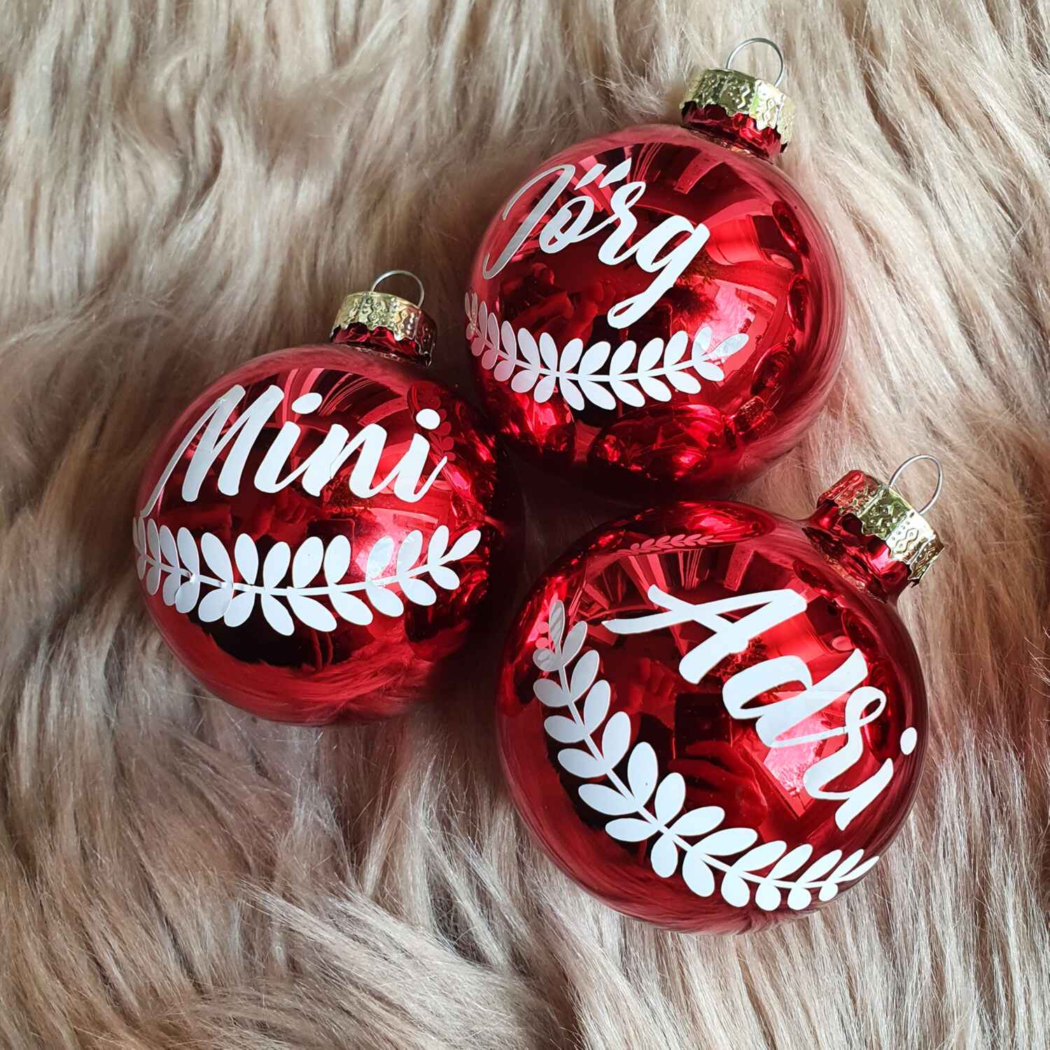 Weihnachtskugel mit deinem Wunschnamen ∅ 6-8 cm | Wunschmotiv |  Personalisiertes Geschenk | Weihnachtsbaum | Tannenbaumkugel |  Christbaumkugel
