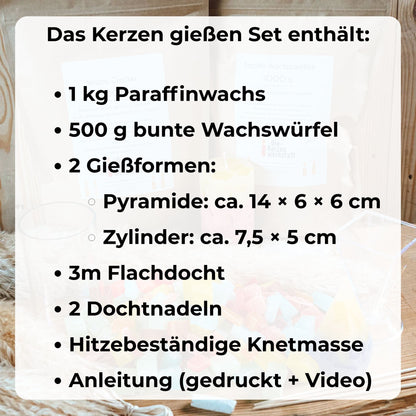 DIY-Set: Kerzen gießen – Kreatives Bastelset für bis zu 14 Kerzen