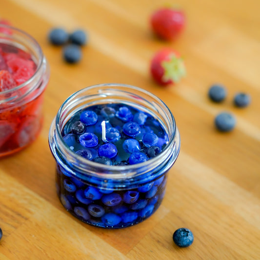 Jam Candle im Glas mit Früchten – Geschenkkerze Sommer handgemacht Dresden