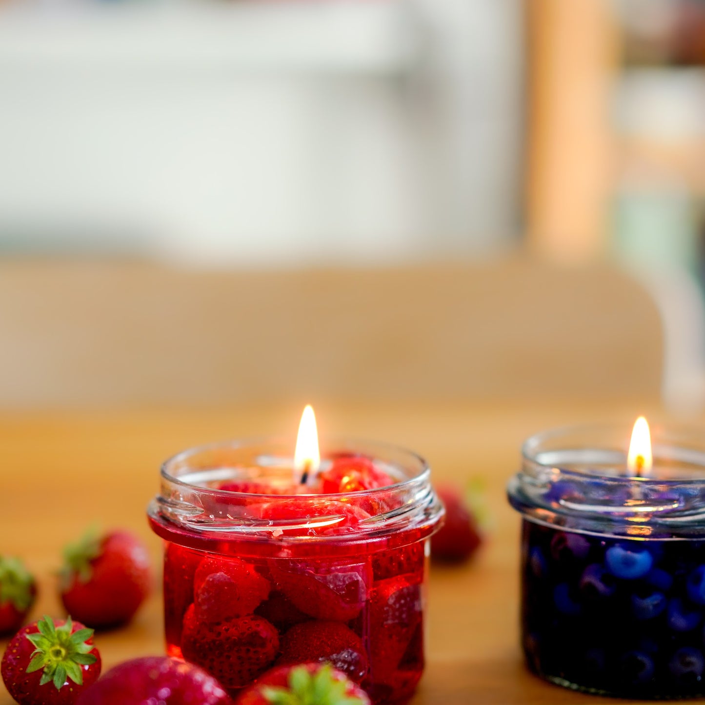 Jam Candle Nahaufnahme Früchte – handgegossene Kerze im Marmeladenglas