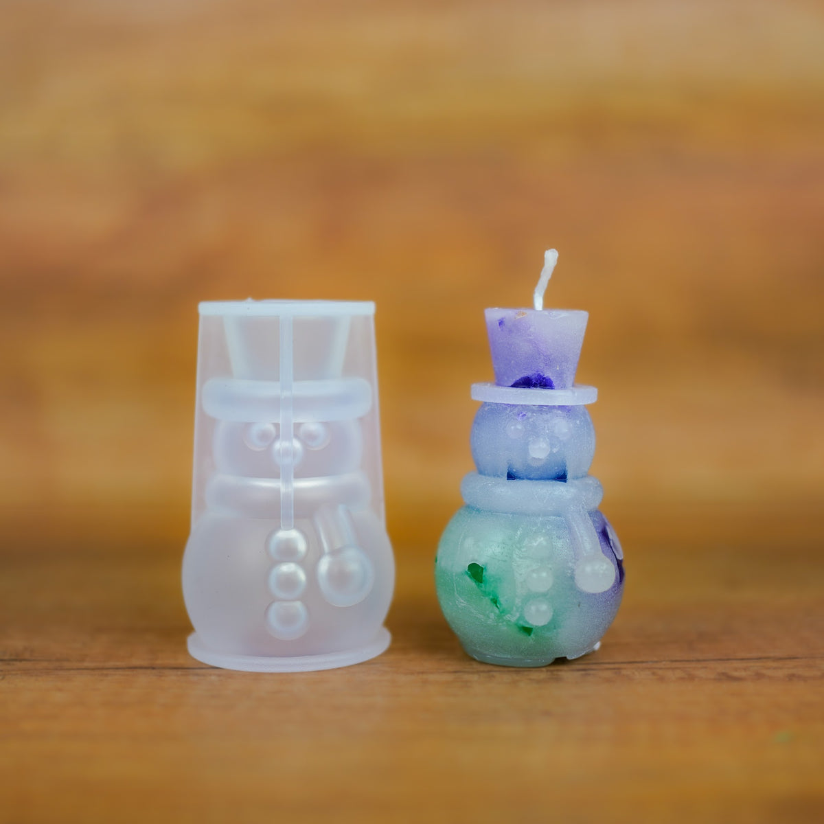 Silikonform Schneemann zum Kerzengießen