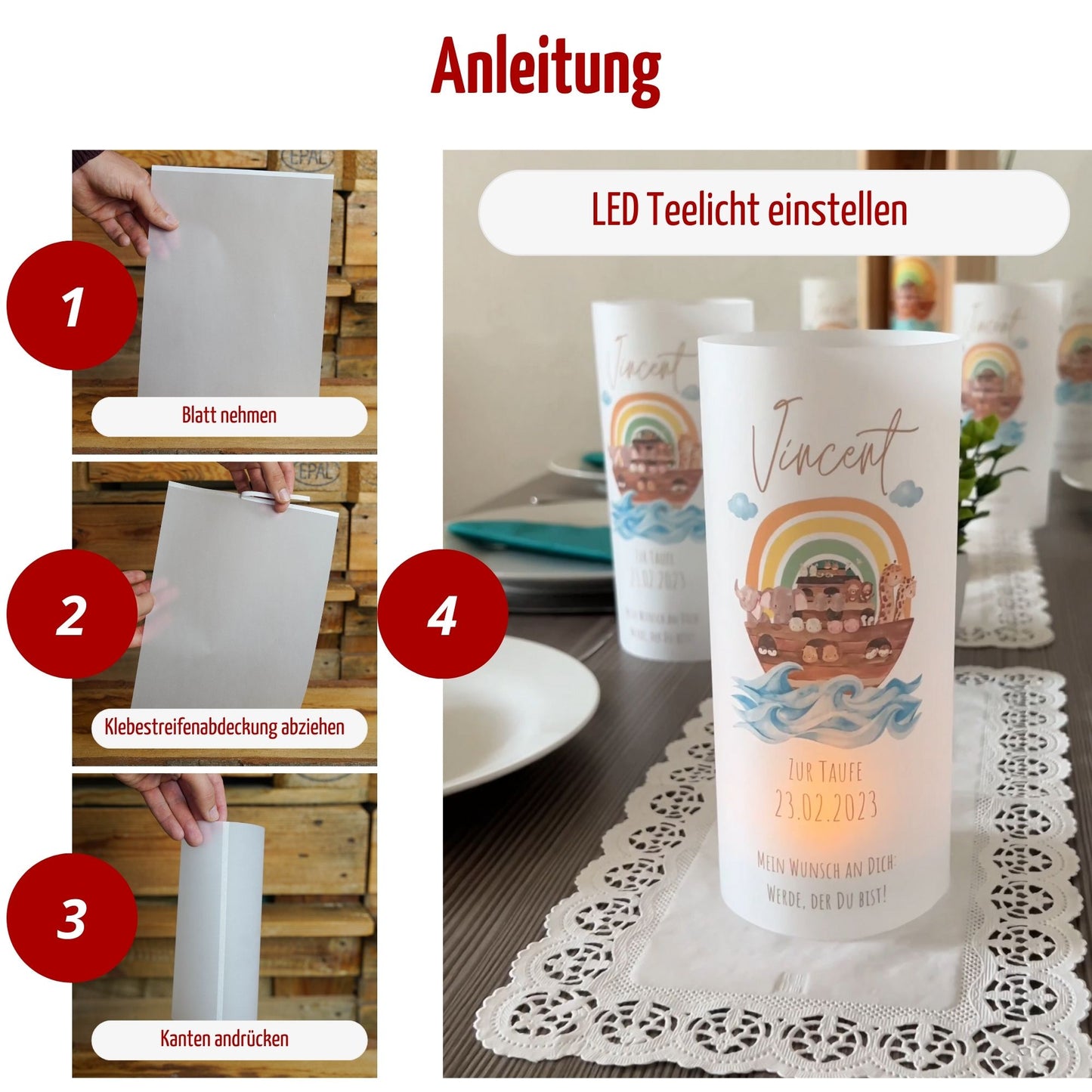 Lichthüllen | Windlichter zur Taufe