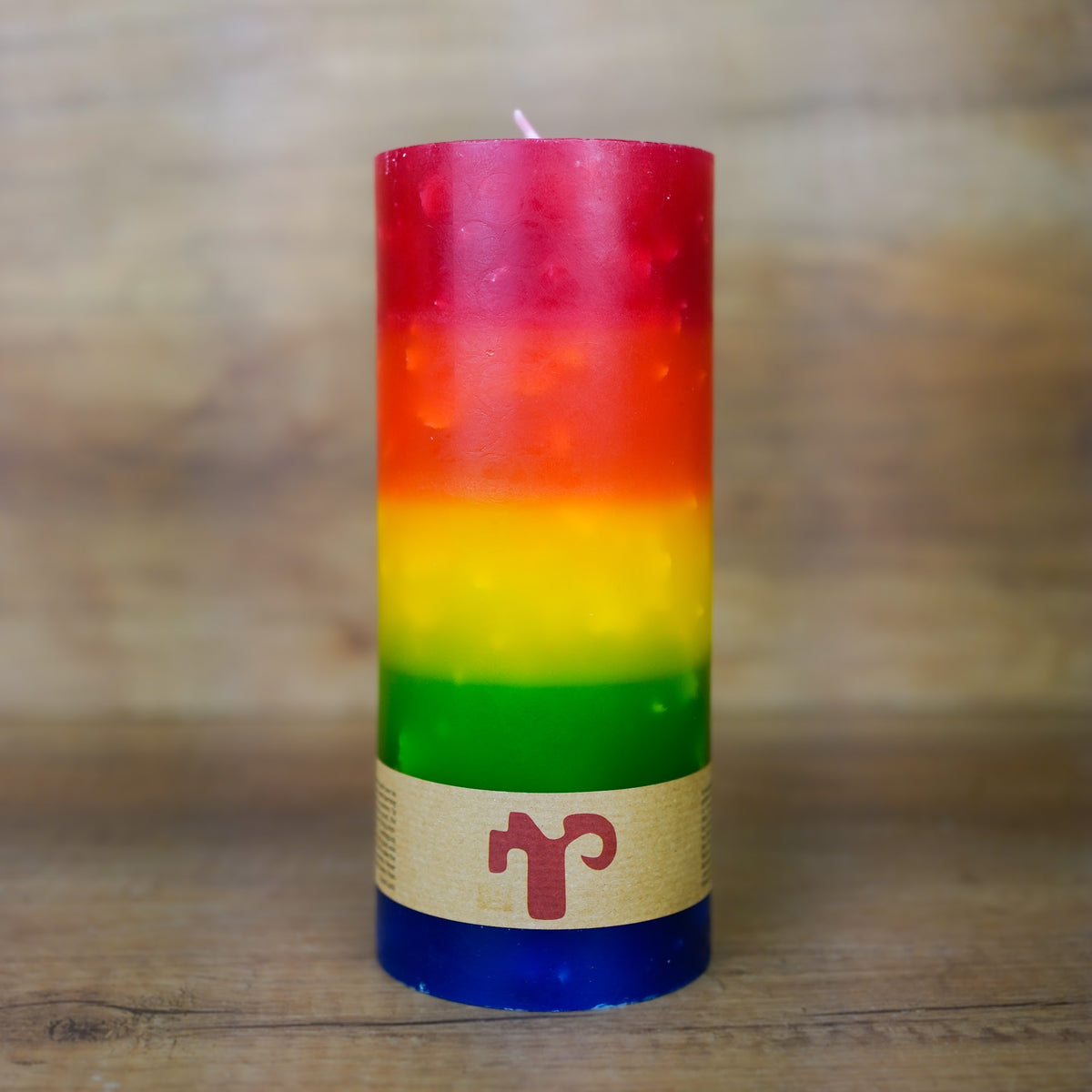 Lotus Blütenkerze in Regenbogen-Farben, 29 cm hoch, handgefertigte Stumpenkerze