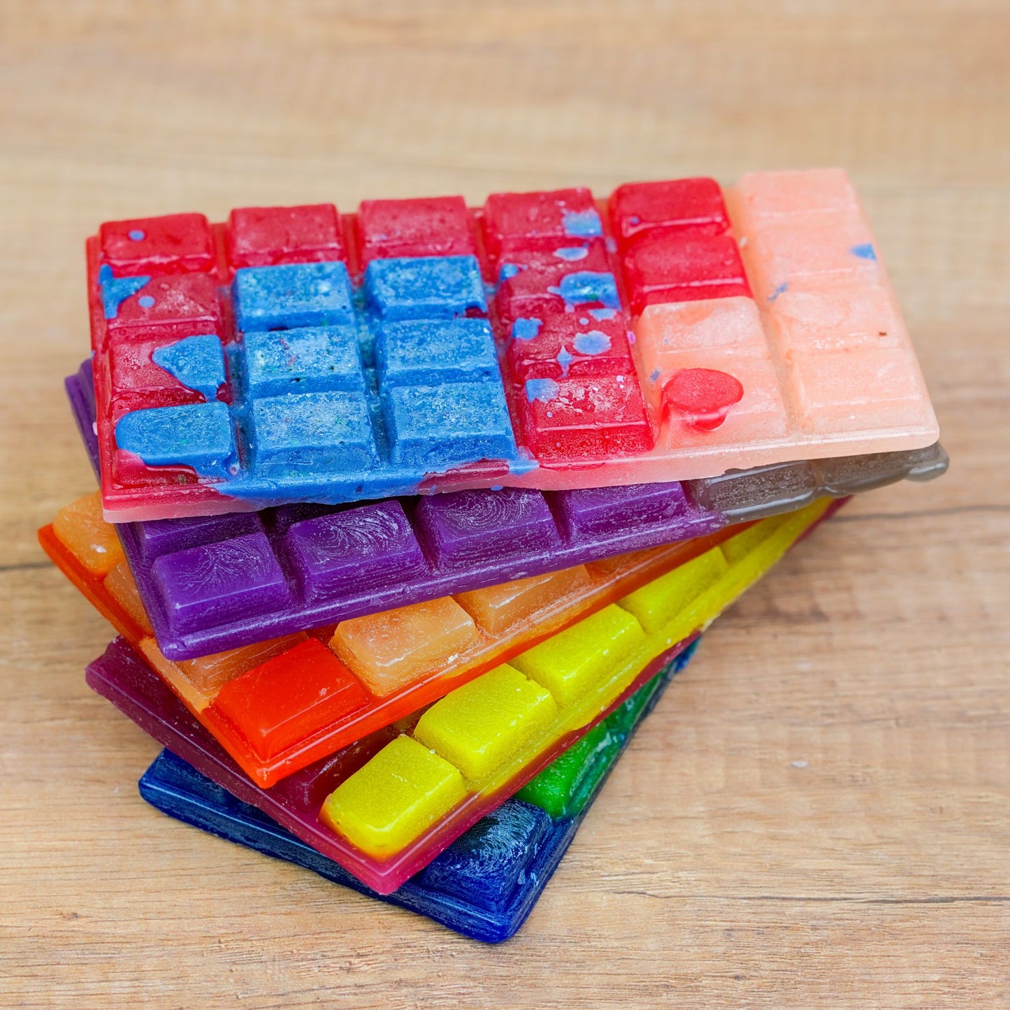 Mystery Wachstafeln – 5 bunte handgegossene Wachstafeln für DIY-Kerzen