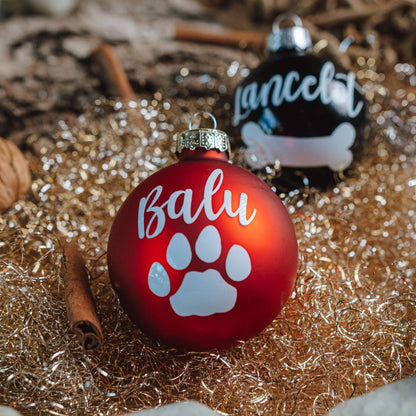 Personalisierte Weihnachtskugel Pfote 6-8cm