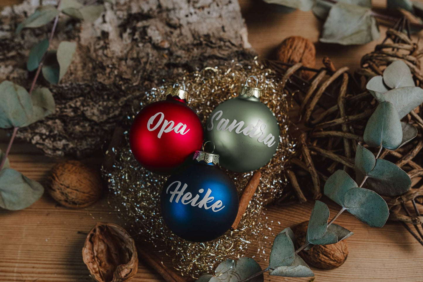 Weihnachtskugel mit deinem Wunschnamen ∅ 6-8 cm | Wunschmotiv |  Personalisiertes Geschenk | Weihnachtsbaum | Tannenbaumkugel |  Christbaumkugel