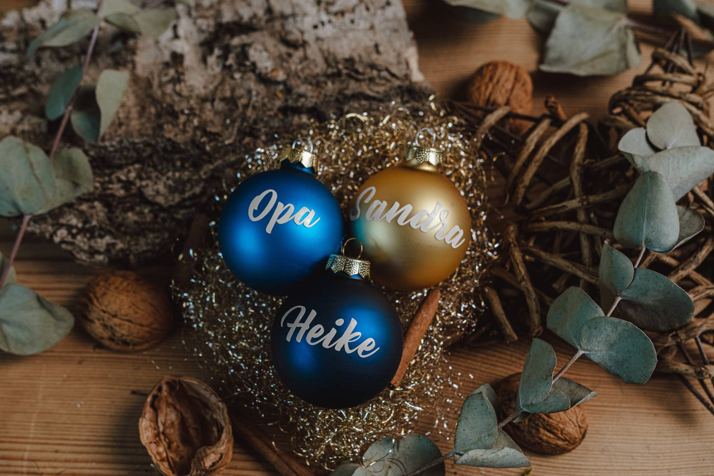 Weihnachtskugel mit deinem Wunschnamen ∅ 6-8 cm | Wunschmotiv |  Personalisiertes Geschenk | Weihnachtsbaum | Tannenbaumkugel |  Christbaumkugel