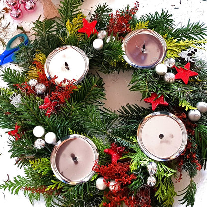 Adventskranz Kerzenhalter – 4er Set in Gold oder Silber | Ø 6 cm oder 8 cm