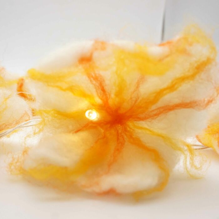 Bastelset Blütenlichterkette filzen Nassfilzen