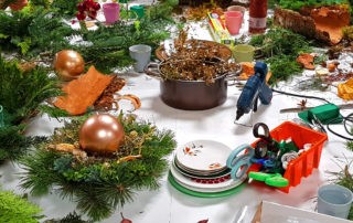 Workshop Adventskranz basteln Weihnachten Mädelsabend Dresden Moritzburg Weihnachtsfeier