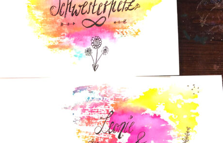 Handlettering Workshop Mädelsabend Dresden Moritzburg Karten gestalten