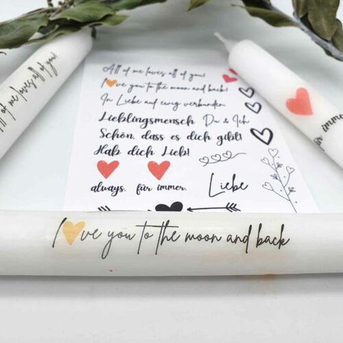 Kerzen Sticker Bastelset Liebe Valentinstag