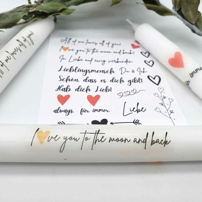 Kerzen Sticker Bastelset Liebe Valentinstag