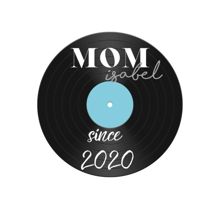Schallplatten Uhr individualisiert als Wanddeko Mama
