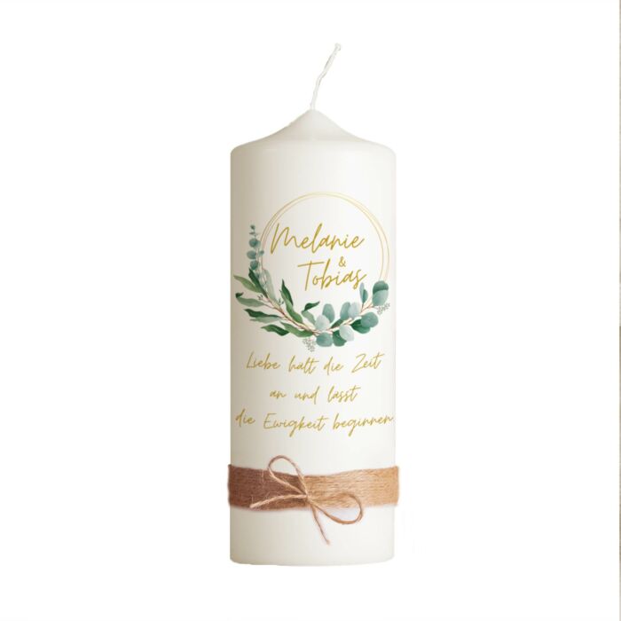Hochzeitskerze | Eukalyptus Vintage | Personalisiert – Bild 12