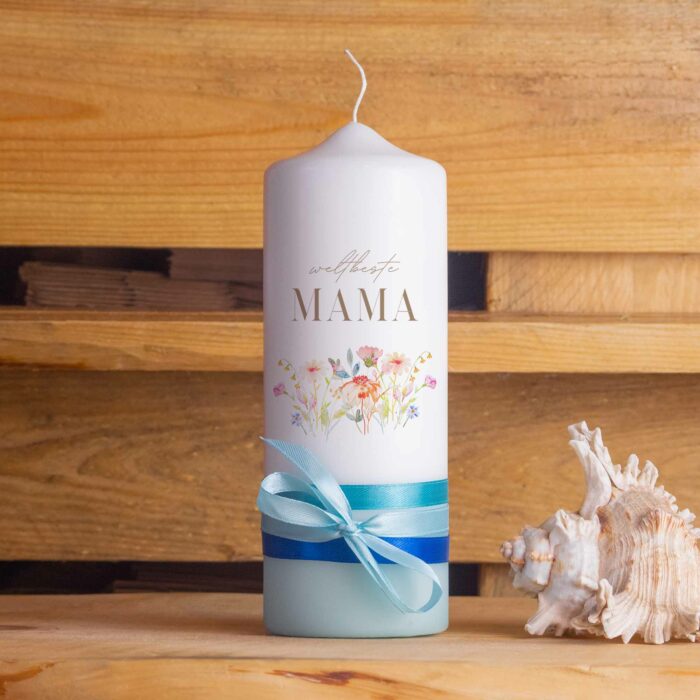 Handgemacht Wachs Kerze Stumpenkerze Bedruckt Spruch Geschenk für Sie Geschenk für Freundin Kerze Vegan Nachhaltig Love Muttertagsgeschenk Muttertagssprüche Muttertagsgrüße Muttertag Kerze Mama Geschenkidee Frau oma blumen schlicht kleine schöne geschenke personalisierte geschenke-Muttertagskerze-Blume-Dip-blau