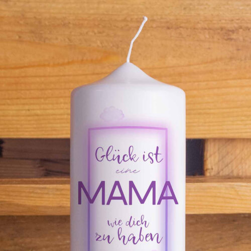Handgemacht Wachs Kerze Stumpenkerze Bedruckt Spruch Geschenk für Sie Geschenk für Freundin Kerze Vegan Nachhaltig Love Muttertagsgeschenk Muttertagssprüche Muttertagsgrüße Muttertag Kerze Mama Geschenkidee Frau personalisierte geschenke kleine schöne geschenke oma lila wolken-Muttertagskerze-Glück-Zoom-oben