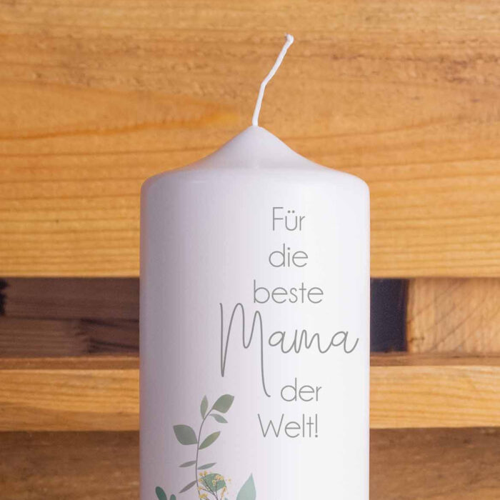 Handgemacht Wachs Kerze Stumpenkerze Bedruckt Spruch Geschenk für Sie Geschenk für Freundin Kerze Vegan Nachhaltig Love Muttertagsgeschenk Muttertagssprüche Muttertagsgrüße Muttertag Kerze Mama Geschenkidee Frau personalisierte geschenke kleine schöne geschenke cool kreativ oma originell -Muttertagskerze-Zweige-Zoom-oben