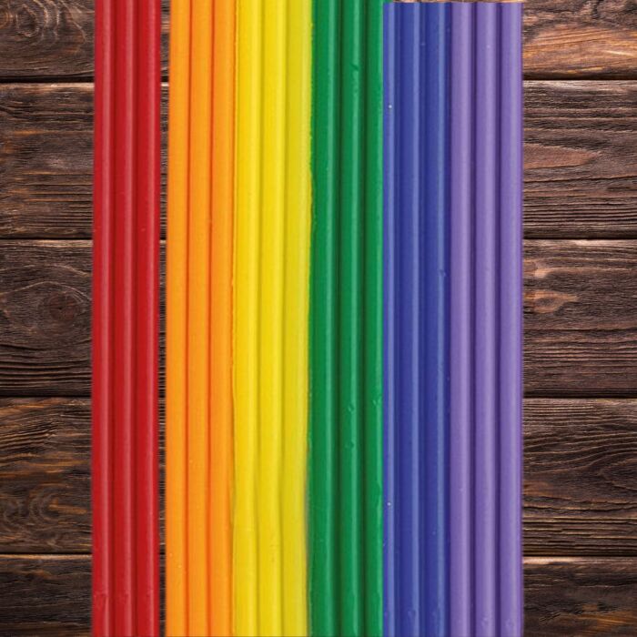 Wachsstreifen Regenbogen 6x3