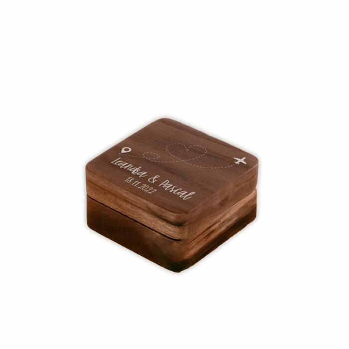 Ringbox Flugzeug | Ringschatulle Hochzeit | Personalisierte Ringkiste | Mr & Ms l Standesamt | Aufbewahrung l Trauung l Verlobung – Bild 7