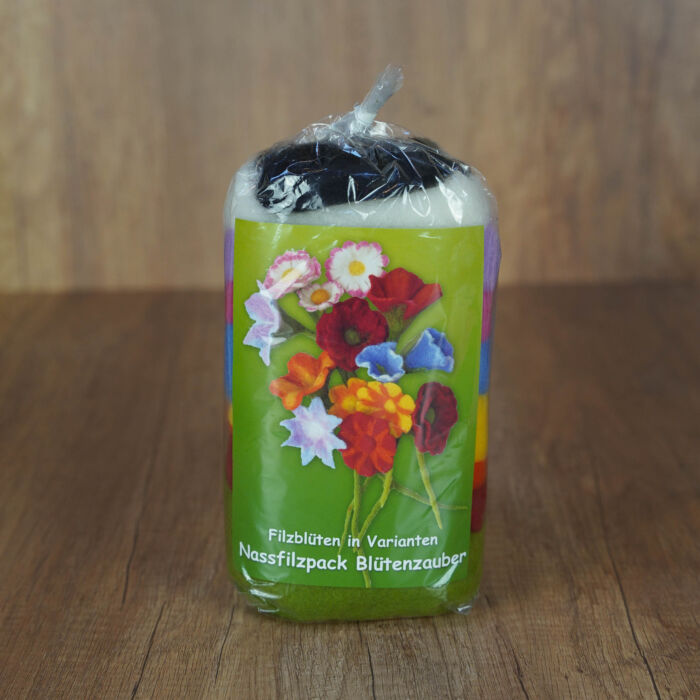 DIY Bastelset Blüten filzen: Für 18 Blüten | Nassfilzen | Bastelset | Basteln mit Kindern | Geschenkidee | Bastelabend