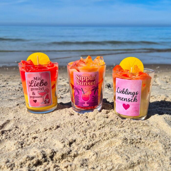 DIY Cocktailkerzen Set – 4 bunte Sommerkerzen selber machen – Bild 4