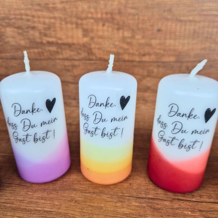 Gastgeschenk Kerze bunt