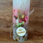 XXL Kerze Trockenblumen und Anhänger